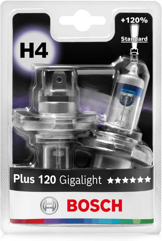 BOMBILLO BOSCH H4 12V 60/55W PLUS 120 CAJITA