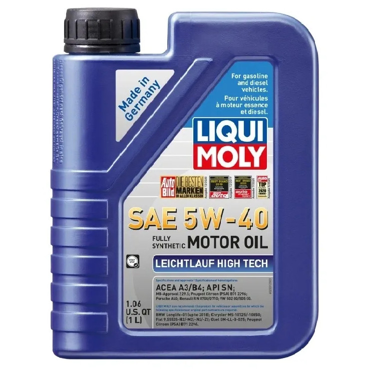 LIQUI MOLY 5W40 GT HIGH TECH FULL SINTETICO 1LT