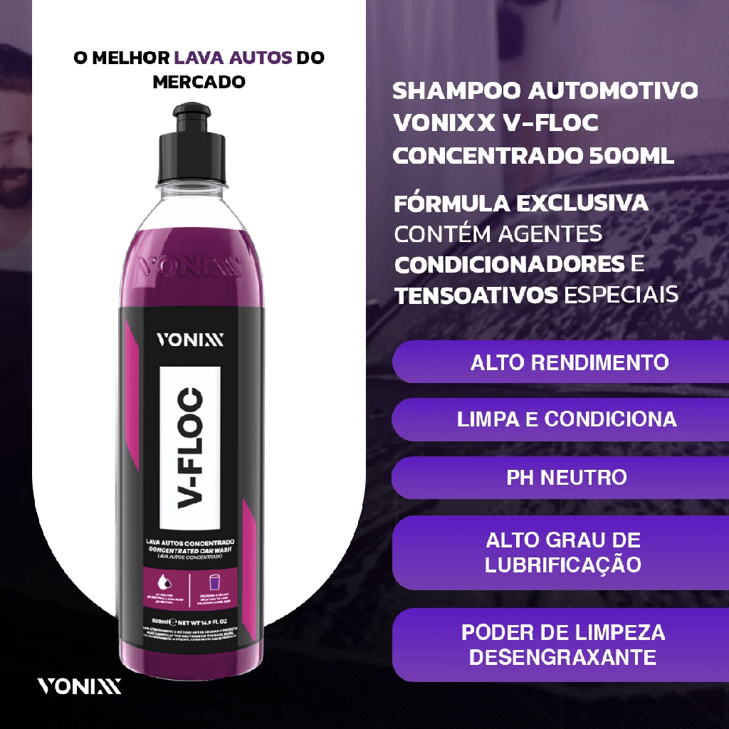 [VONIXX013] VONIXX V-FLOC SHAMPO CONCENTRADO VEHICULOS 500ML